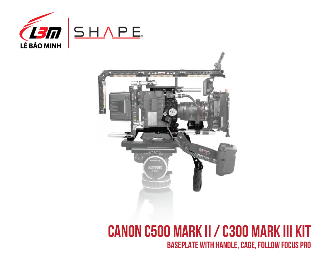 CANON C500 MARK II, C300 MARK III BASEPLATE WITH HANDLE, CAGE, FOLLOW FOCUS PRO