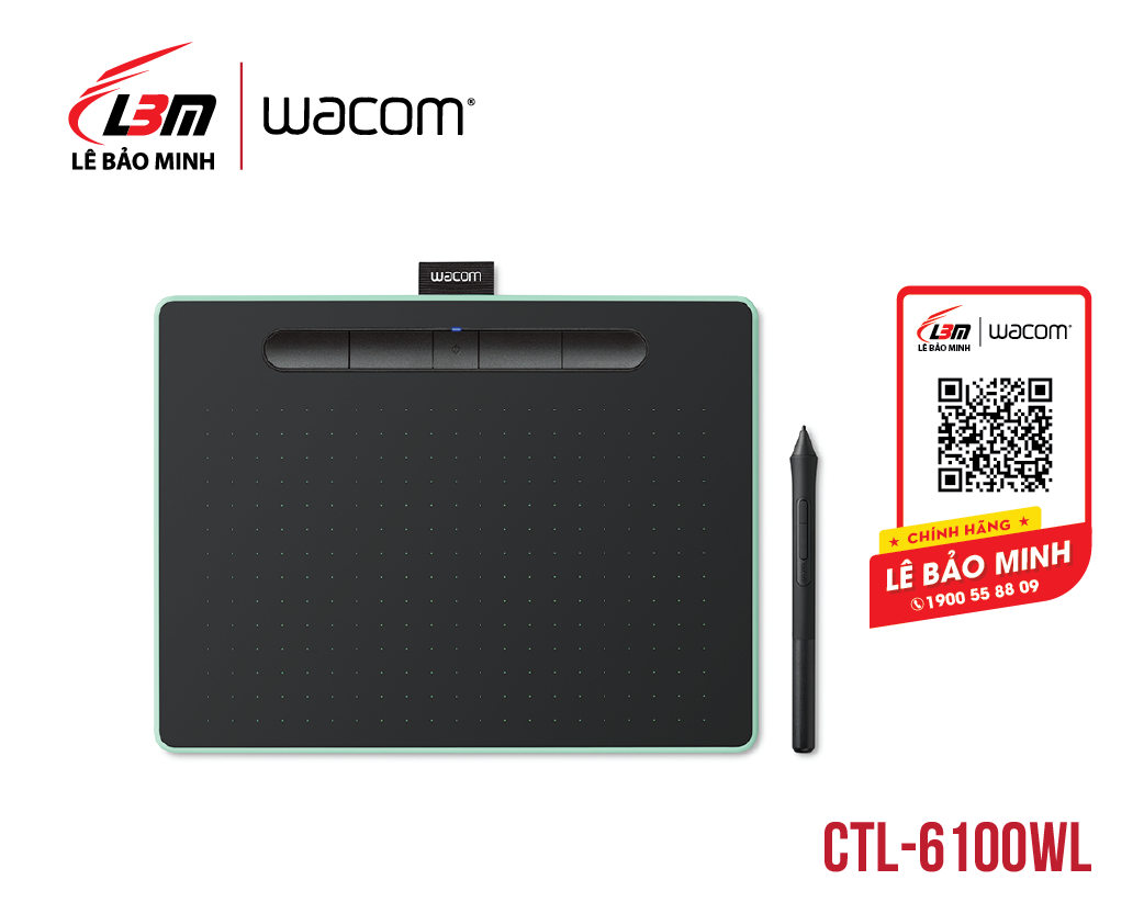 Bảng vẽ Wacom Intuos M, Bluetooth, Pistachio CTL-6100WL/E0-CX