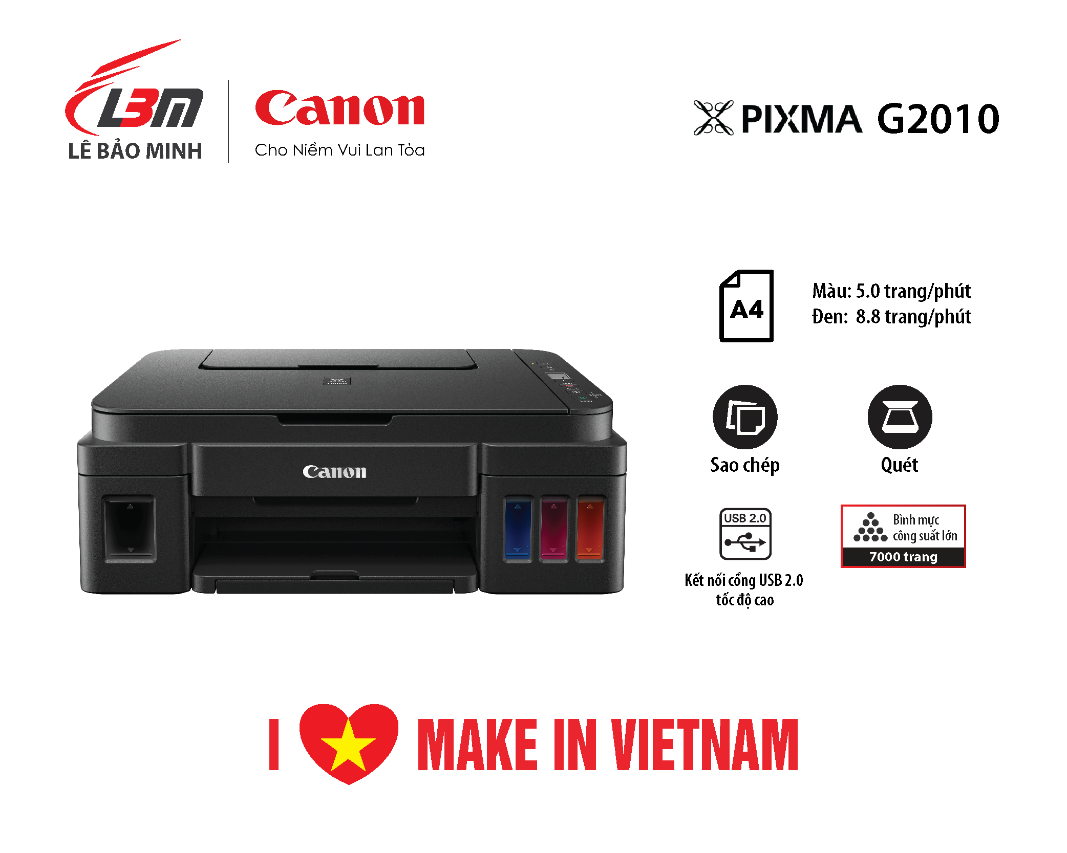 (Tiếng Việt) Máy in Phun liên tục Canon G2010 đa năng