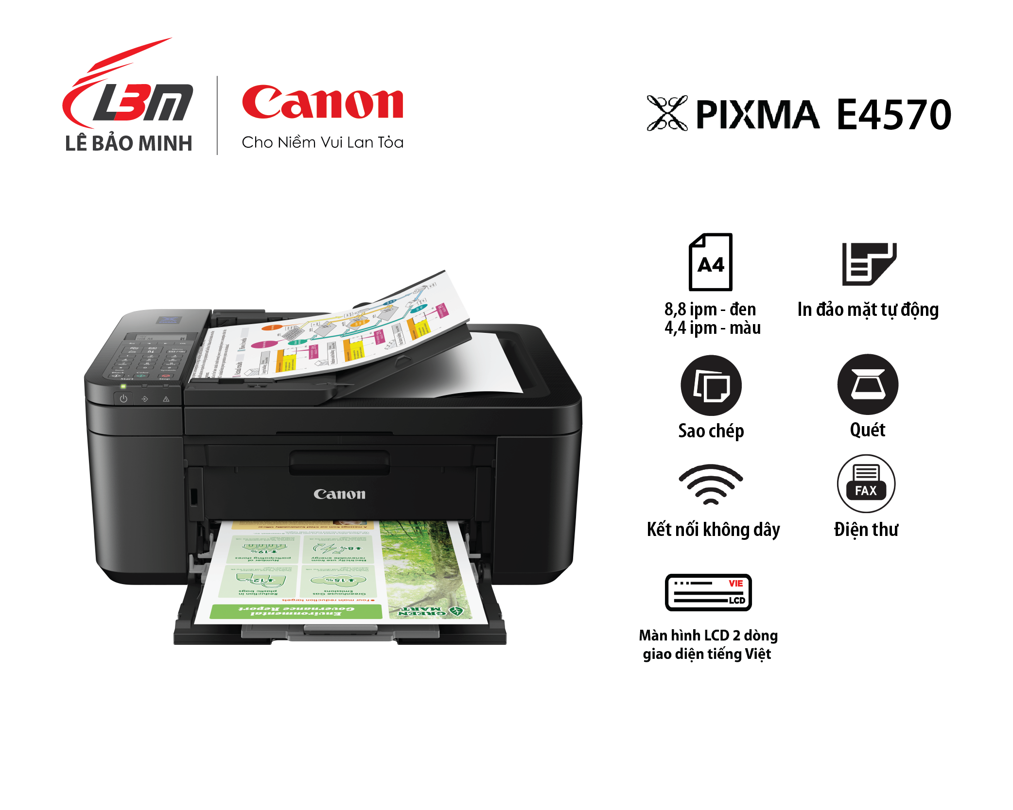 Máy in Phun Canon E4570 Đa năng (+Fax)
