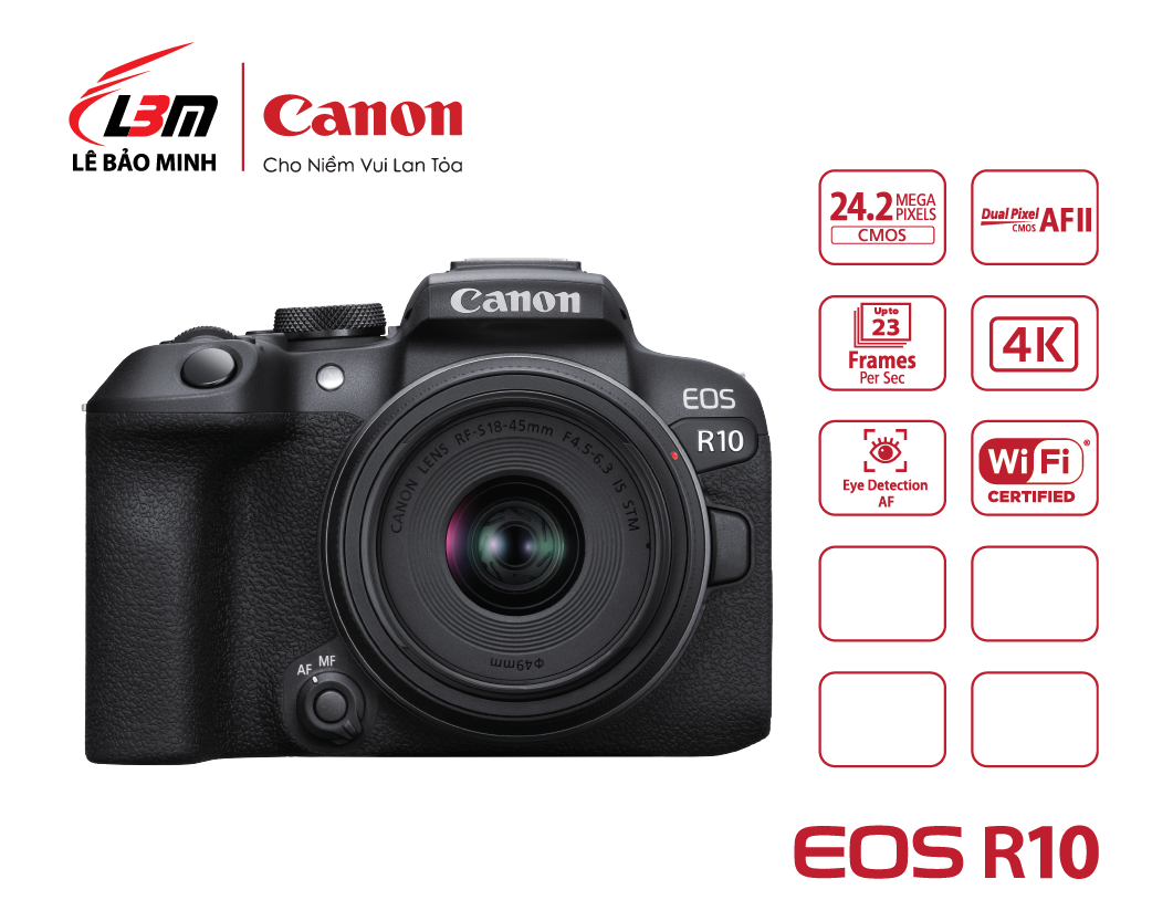 Máy ảnh Canon EOS R10 kit RF-S18-45mm IS STM