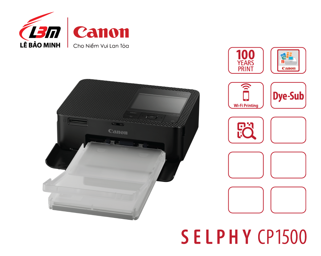 Máy in ảnh Canon SELPHY CP1500 (đen, trắng)