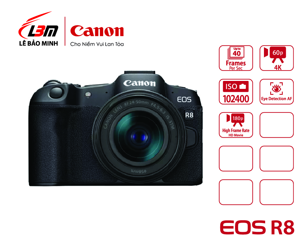 Máy ảnh Canon EOS R8 kit 24-50mm IS STM